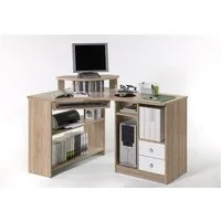 Bega Consult Schreibtisch Eckschreibtisch Tanga Sonoma Eiche weiß B/H/T ca. 97x78x137 cm