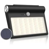 Brandson LED Solarleuchte Solar Sicherheits-/Außenlampe, 84 SMD LEDs, PIR-Sensor, 3 CCT, IP54, Ein-/Ausschalter, Nachtlichtfunktion, mehrere Helligkeitsstufen, LED fest integriert, Extra-Warmweiß, Neutralweiß, Kaltweiß, 1500 mAh Akku, Solarpanel, 280