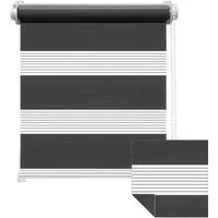 Doppelrollo Zevra Doppelrollo / Duo Rollo, 35 x 160 cm, dunkelgrau, Victoria M., halbtransparent, ohne Bohren, freihängend, verschraubt, Feuchtraumgeeignet, Sichtschutz oder Durchsicht