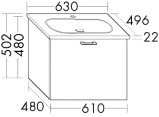 Burgbad Keramik-Waschtisch+Waschtischunterschrank System 30 Preisgruppe 3 Diago Dunkelgrau Solid SHAU063F3357C0001