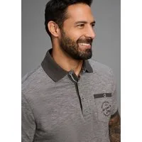 Man's World Poloshirt Kurzarm, Regular Fit, melierte Struktur, Rundhalsausschnitt