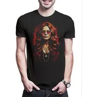 Urban Backwoods Print-Shirt Rock & Liquor Queen Herren T-Shirt Joplin Shirt Woodstock Psychedelic (1-tlg) Janis Rock Blues Rock