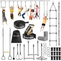 HyperMotion Slackline Ninja Slackline Parcours für Kinder – Mit 9 Hindernissen & Tasche