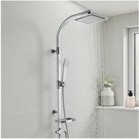 tectake Duscharmatur Aluminium Regenduschsystem Chrom-Optik