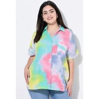 Angel of Style Hemdbluse Bluse Boxy Fit Musselin Batik-Muster