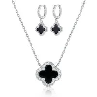 ROUGEMONT Schmuckset Glücksbringer Damen Schmuckset Kleeblatt 925 Sterling Silber, Echtschmuck