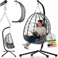 Juskys Hängesessel Aria, im Boho Stil, große Sitzfläche, mit Gestell, höhenverstellbar