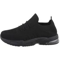 Ital-Design Damen Low-Top Freizeit Sneaker (88791697) Flach Sneakers Low in Schwarz