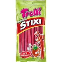 TROLLI Süßigkeit, Trolli Strawberry Stixi Gummibonbon mit Erdbeer Geschmack 85g