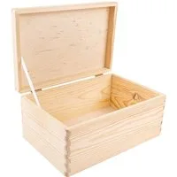 Creative Deco Holzkiste mit Deckel Groß Erinnerungsbox Baby Holzbox 30 x 20 x 14 cm, mit Scharnieren