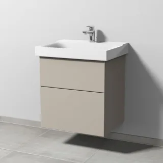 Sanipa 3way Waschtischunterbau zu Geberit Xeno2 Waschtisch mit 2 Auszügen, Kaschmir-Matt SP6601U