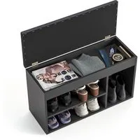 KOMTO Schuhbank Schuhregal Bank mit Stauraum Sitzfläche Schuhschrank mit Sitzbank Flur, Sofia 80 x 48 x 32 cm