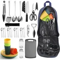 LuxusKollektion Geschirr-Set Camping-Kochutensilien-Set für 4