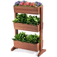 COSTWAY Hochbeet, Blumenbeet, Blumenkasten, Blumentreppe für Garten