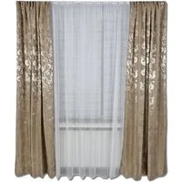Gardinen by Justyna Verdunkelungsvorhang 2er Schal Set Beige (2 St), Kräuselband, abdunkelnd, Polyester, abdunkelnd, Polyester, Blickdicht,Verdunkelung,Verdunkelt,abdunkelnd