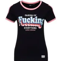 QueenKerosin Print-Shirt Queen Of Fucking Everything (1-tlg) im Retro-Design