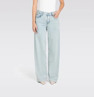 MAC - MAC JEANS - RICH PALAZZO, Light weight denim blau - Gr. - 32