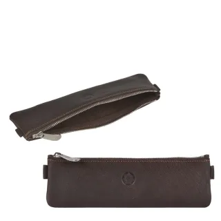 Stiftemäppchen übersichtliches Fach Leder mocca 19x6cm | Sonnenleder Schreibetui. Robuster Begleiter für mehr Struktur in Ihrer Arbeitstasche.