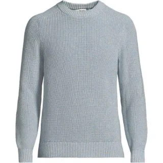 Melierter Rundhalspullover DRIFTER für Herren, Herren, size: regular, Blau, Baumwolle, by Lands' End