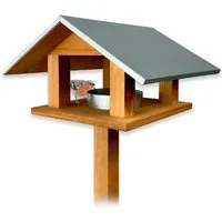 gartenetage Vogelhaus Vogelwunder mit Metalldach – Premium Vogelhaus aus Kiefernholz, wetterfest & hygienisch, mit herausnehmbarer Futterstelle