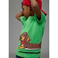 KIDSWORLD T-Shirt Shirt mit rundum Dackel-Print Basic Passform, Kurzarm, bedruckte Optik, aus Baumwolle
