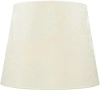Licht-Erlebnisse Lampenschirm WILLOW, Stoffschirm konisch Ø 38 cm für Stehlampe E27 in Creme glänzend