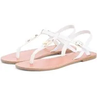 Tommy Hilfiger LEATHER THONG SANDAL Riemchensandale Sommerschuh, Sandalette mit Schmucklogo