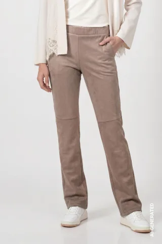 monari - Velours Hose taupe - Gr. - 40