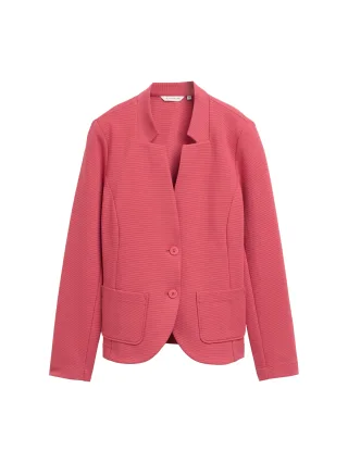 Tom Tailor - Slim Fit Blazer mit Ottoman Struktur Berry Red - Gr. - S
