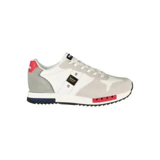 Blauer Weißer Polyurethan Herren Sneaker
