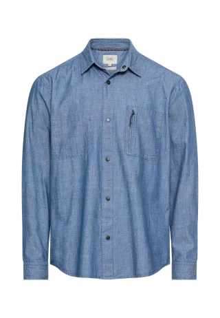 camel active - Langarmhemd aus reiner Baumwolle stormy blue - Gr. - XL