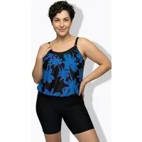 Ulla Popken Soft-BH Tankini mit Shorts Palmen Softcups
