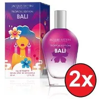 Jacques Battini Eau de Toilette 2x50ml Bali TROPICAL EDITION EDT Parfum Frauendüfte Duft Frauen, 2-tlg., Intensiv sinnlich weinblich Parfüm Geschenk für Damen Frauen Mädchen