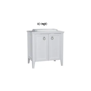 VitrA Valarte Einbauwaschtisch-Möbel-Set 62168 77,5 x 52 x 87,5 cm, 2 Türen, Korpus weiß matt/Waschtisch weiß hochglanz