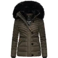 Navahoo Winterjacke Wisteriaa Warm gefütterte Steppjacke mit Kunstfell-Kapuze