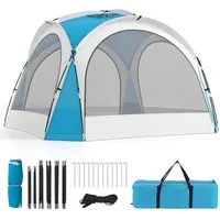 COSTWAY Geodätzelt, Personen: 8, Gartenzelt 344x344cm mit 4 Mesh-Seitenwände