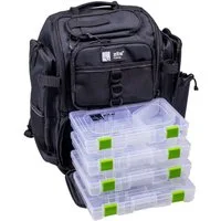 Zite Angelrucksack All-in-One Spinnfischer Rucksack mit Boxen, Rutenhalter & Polsterung