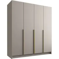 MIRJAN24 Kleiderschrank Santi I (mit vier Drehtüren) Kleiderstange, Metallgriffe