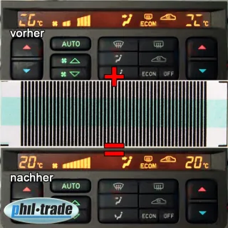 Pixel Reparatur für Saab Klimatronic Temperatur Display Kontaktfolie Flexband
