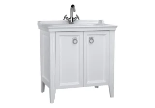VitrA Valarte Set 80 cm Möbelwaschtisch + Waschtischunterschrank 2 Türen Weiß Matt,62153 62153