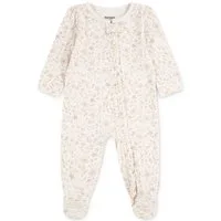 HUGGIES babywear Strampler HUGG FOOTED COVERALL Verdeckter Reißverschluss mit Kinnschutz und floralem Muster