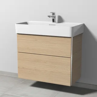 Sanipa 3way Waschtischunterbau zu Laufen VAL Waschtisch mit 2 Auszügen, Eiche-Nordic BR82348