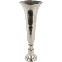 Lesli Living Dekovase Deko Vase Brush Silber poliertes Aluminium vernickelt 19x55 cm