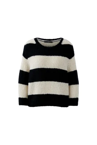 Oui - ESMY Pullover black camel - Gr. - 40
