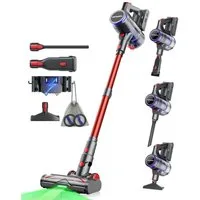 VACTechPro Akku-Hand-und Stielstaubsauger F02 Ultra Akkustaubsauger, 78000Pa/650W/70Min, 8-Schicht-Filterung, 650 W, 78000Pa/650W/70Min, 8-Schicht-Filterung, Anti-Tangle Bodenbürste