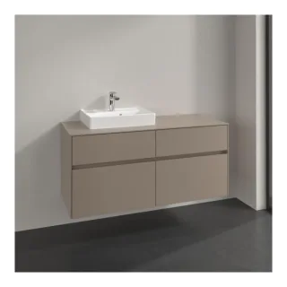 Villeroy und Boch Collaro Waschtischunterschrank C071B0VM 120x54,8x50cm, Waschtisch links, LED-Beleuchtung 8,8 W, taupe