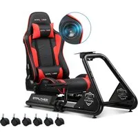 GTPLAYER Simulator Cockpit, sim racing cockpit racing wheel stand Controller (mit Bluetooth-Lautsprecher und Pedalablage)