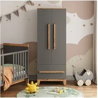 VitaliSpa® Kleiderschrank Malia, Grau/Artisan, 70 x 186.8 cm (1-St)