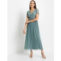 bonprix Maxikleid für festliche Anlässe, aus Polyester, schmale Passform, aus Tüll