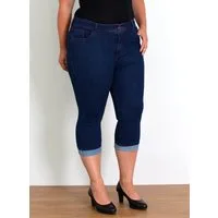 ESRA Caprijeans Capri Jeans Damen High Waist Hose 3 4 Jeans Damen Sommer bis Übergröße Sommer Damen Jeans Capri Hose Damen 3/4 Hose hoher Bund Große Größe